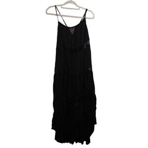 Billabong Designers Closet Black Maxi Sundress With Lace Cutouts Size S